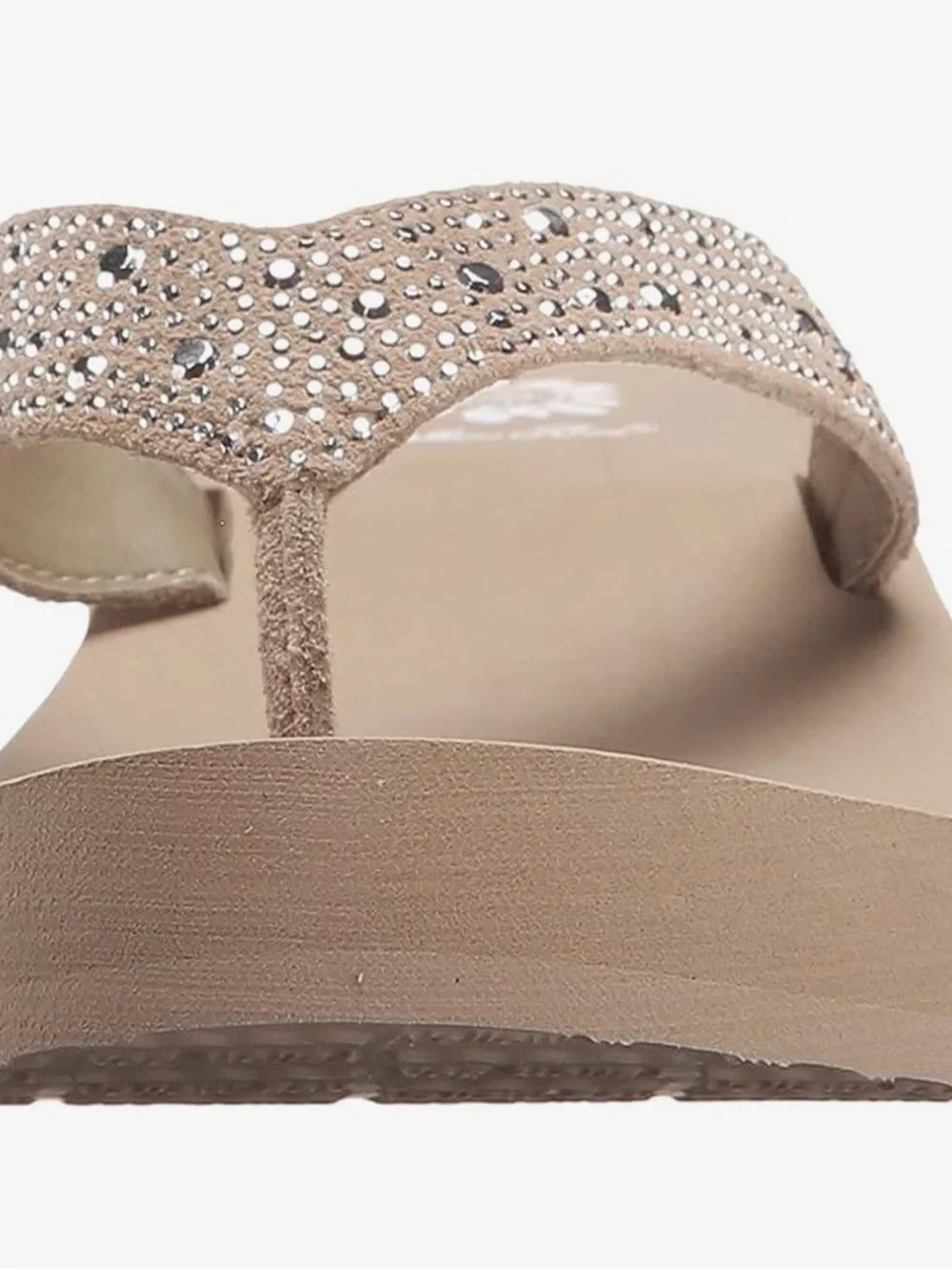 Yellow Box Taupe Rhinestone Wedge Thong Sandals for Women - Picture 3 of 7